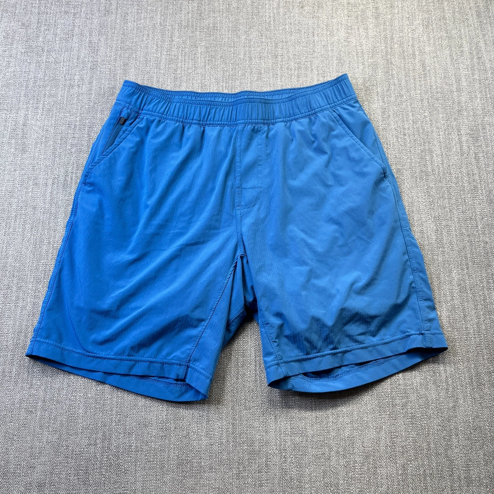 Prana Shorts Athletic Gym Mens M Compression Lined Blue Performance Hiking Trail