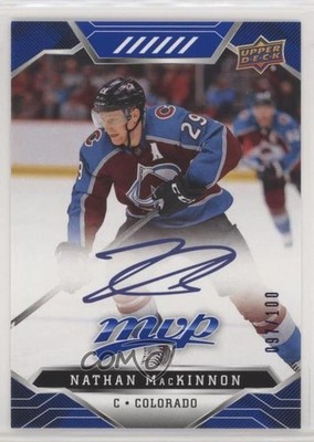 2019-20 MVP Puzzle Back Blue Script Achievements 97/100 Nathan MacKinnon #12 a2k