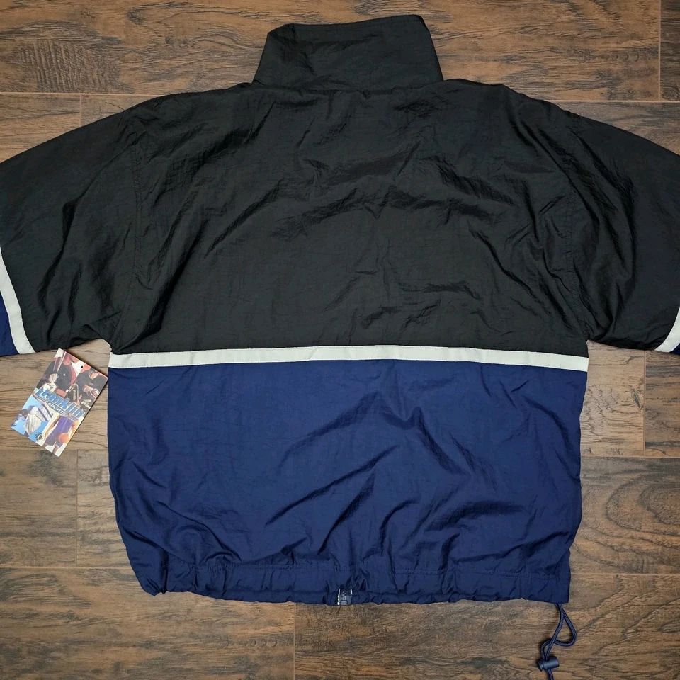 Chaqueta cortavientos grande deportiva vintage Kmart Franklin para hombre azul negra nueva con etiquetas Foto 4 de 4