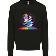 Mystischer Panda Bär Einhorn Katze Und Hai Herren Sweatshirt Pullover