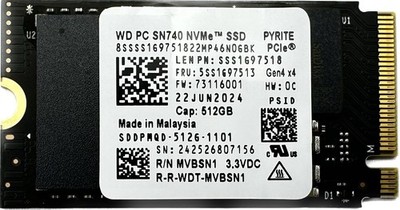 Western Digital WD SN740 512GB M.2 NVMe SSD PCIe 4.0 x4 2242 Notebook Festplatte