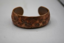 LOVELY VINTAGE STURDY ESTATE SOLID COPPER DESIGN CUFF BRACELET 8 LONG Z1