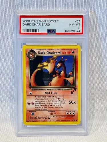 Dark Charizard 21/82 Team Rocket Non-Holo Graded  PSA 8 NM- MT