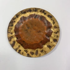 Jan Barboglio Rustic Iron Metal Handmade Hammered Painted Trinket Plate 7"