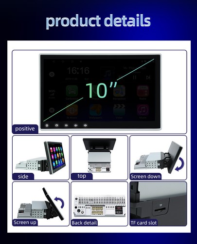 1DIN Android 9.1 Car Stereo Radio GPS 10.1'' MP5 Multimedia Player Wifi Hotspot - Picture 11 of 11