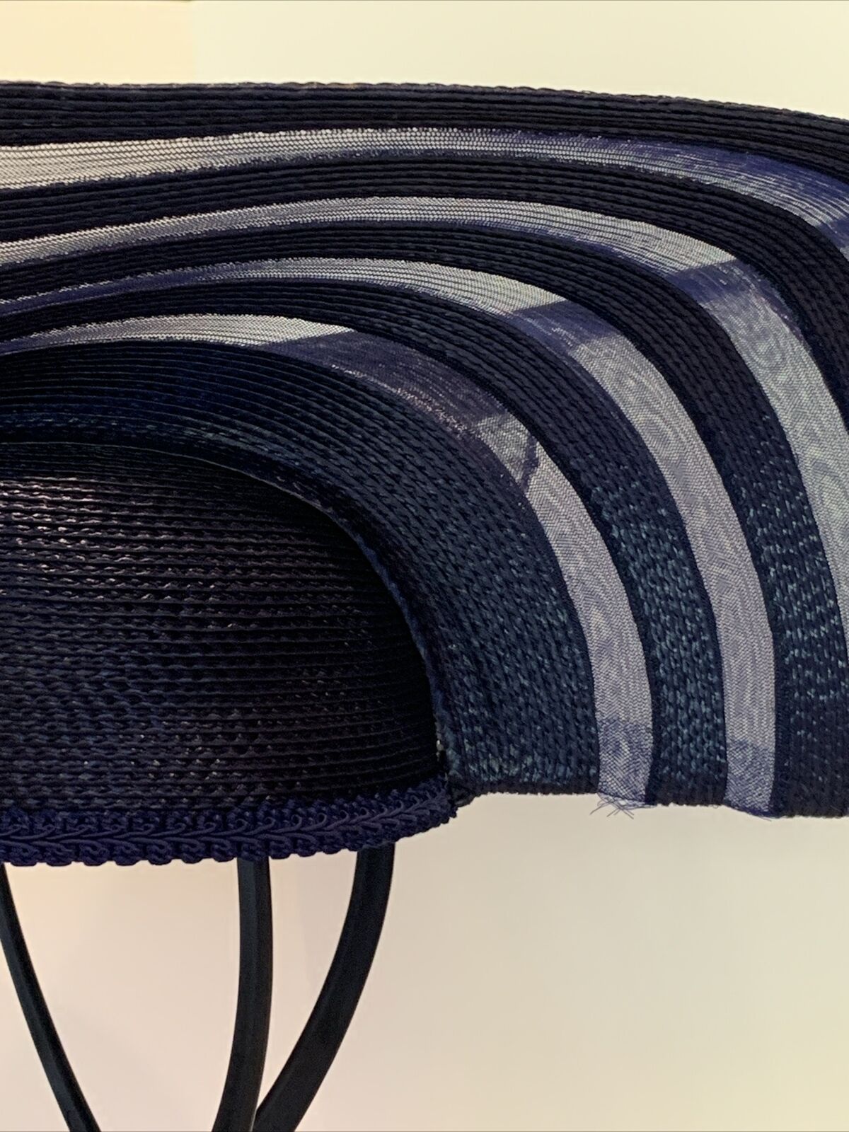 Very Unique Unbranded Designer Hat Ladies Navy Bl… - image 7