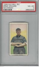ERNIE HOWARD 1909-11 T206 OLD MILL (SL) SAVANNAH BASEBALL VG-EX PSA 4