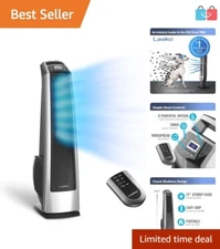 Stylish 35" High Velocity Tower Fan with Remote Control - Ideal for Large Spaces