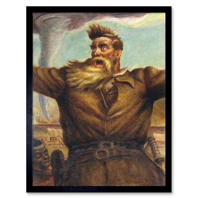 Curry Wandgemälde Abolitionist John Brown Amerikaner Gerahmter Druck 30x40 cm