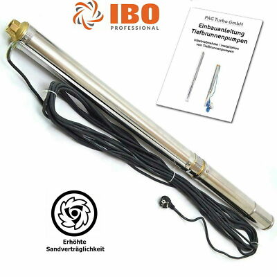 TOP 3'' Tiefbrunnenpumpe sandverträglich 6000l/h 230V 750-1100 Watt Brunnenpumpe