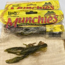 (2 Packs) Lindy Munchies 4" Bitty Craw Tube Summer Craw Imitation Crawfish Lure