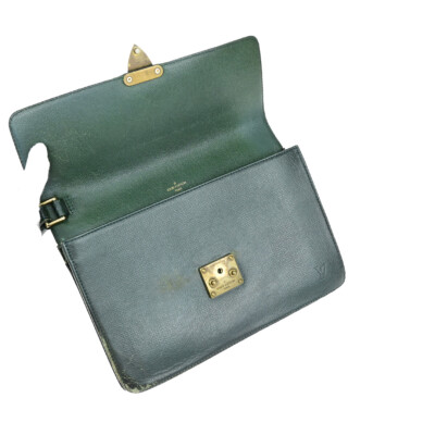 LOUIS VUITTON Pochette Kourad Clutch Hand Bag Taiga Leather