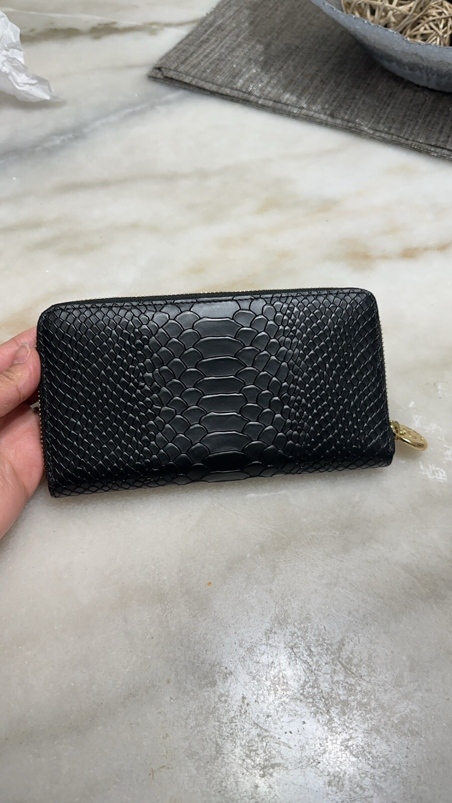 GIGI NY PYTHON LEATHER LARGE ZIP AROUND WALLET - image 3
