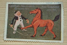 39377 Vignette Werbemarke Cotillon Neumann Tier Kostüme aller Art Dresden n