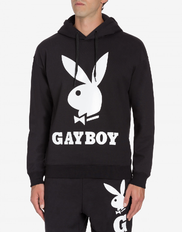 $470 AW19 MOSCHINO Couture Jeremy Scott PLAYBOY GAYBOY BLACK