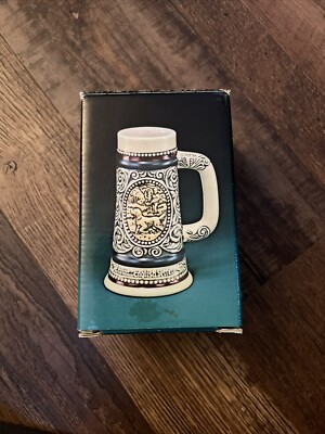 Vintage Avon Endangered Species mini Ceramic Stein Ceramarte Made in Brazil Box