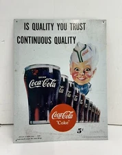 RARE 1995 Coca Cola Metal/Tin Sign  10 1/2 ”x 14” Vintage Collectible, Used