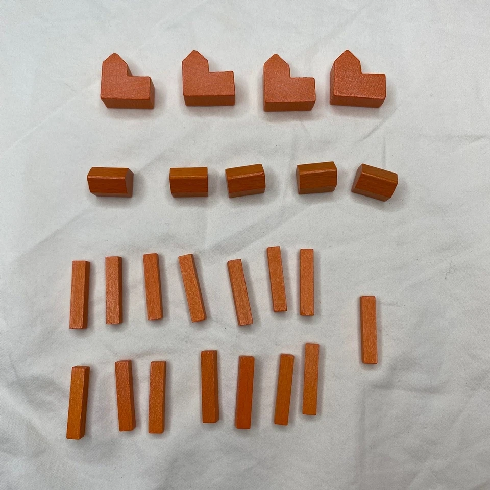 Piezas de repuesto de madera Settlers of Catan Orange Road City Settlement Foto 4 de 4