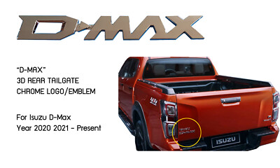 D-MAX CHROME 3D ADHESIVE LOGO EMBLEM LETTER REAR TAILGATE For ISUZU 2020-2022