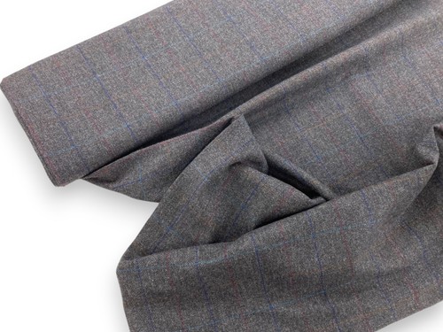 Grey Wool Fabric English Herringbone Check Woollen Dressmaking Coat Fabric - Picture 6 of 11