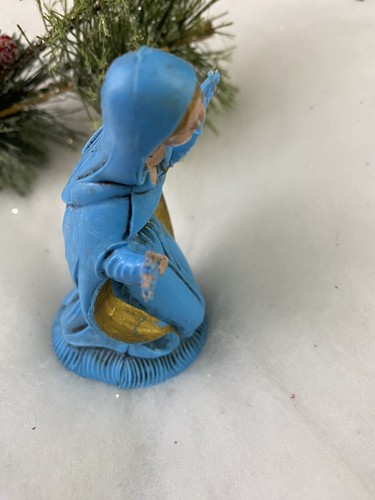 Statuina Maria Natività Italia Vintage Plastica Rigida Stampata Ricambio 3" - Foto 4 di 7