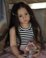 40in Painted Reborn Doll Kit Toddler Girl Rooted Hair With Cloth Body Connectors