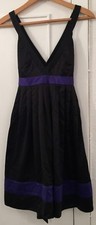 Ladies Top Shop Black and Purple Short Dress Size 10