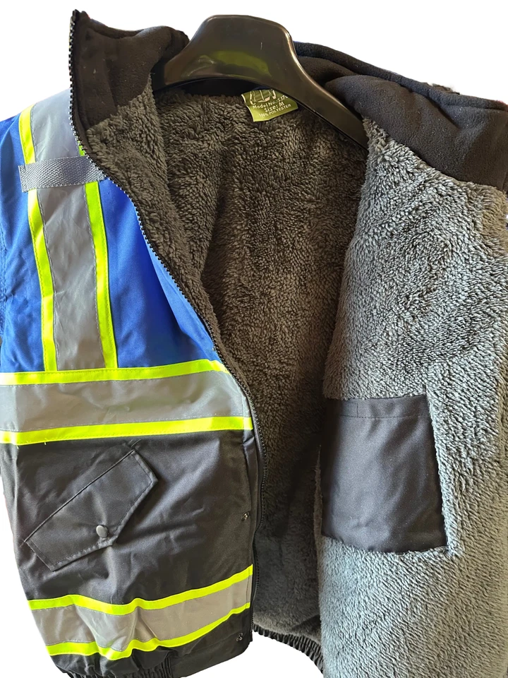 Class 3 Blue High Visibility Waterproof Bomber Jacket - Image 4 of 4