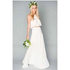 Show Me Your MuMu White Maxi Skirt Ballgown Wedding XXS Princess Ariel New