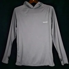 Telaleo Mens Size Medium Grey Lightweight Athletic Pullover Long Sleeve Hoodie