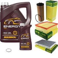 MANN-FILTER Inspektionspaket Mannol 6L 5W-30 Energy FüR Audi A6 Avant 2.5 TDI