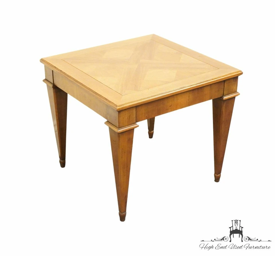 BAKER FURNITURE Mesa de Cabeceira Quadrada de Madeira Bandada Provincial Italiana 18" 35... - Imagem 2 de 4