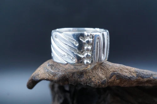 Vintage WILLIAM SPRATLING 1950s Sterling Silver Wide Band Ring Sz 8.5