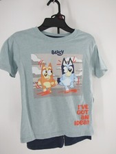 Bluey Boys' Short Sleeve Graphic Tee and Shorts Set, 2-Piece Size: 7 Brand New