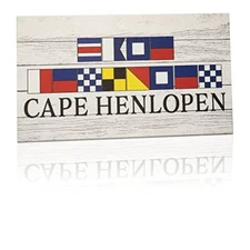 JennyGems Delaware Gifts Delaware Decor Cape Henlopen Nautical Flag Sign