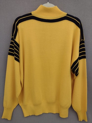 Meister Yellow Ski Sweater Wool blend Men's Large Pullover Quarter Zip Hong Kong - Picture 4 of 8