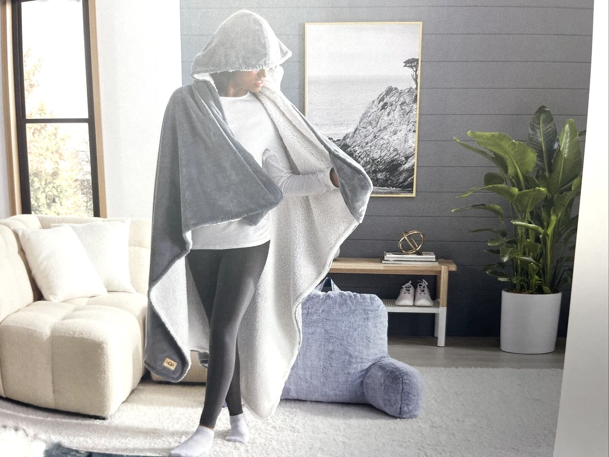 ugg avery hooded throw blanket in snow