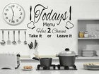 TODAYS MENU - Kitchen Wall Art Sticker/decal - NEW - ideal for Cafe, restaurant