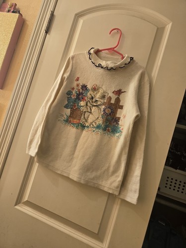 Basic Image Girls 6x Cat Graphic Sweater - Picture 2 of 5