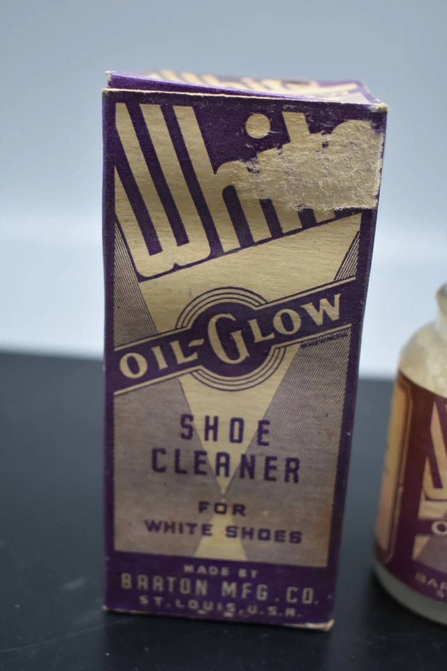 Vntg White Oil Glow for Shoes, Barton Mngft Co. St. Louis, MO- Still some liquid - Image 2 of 4