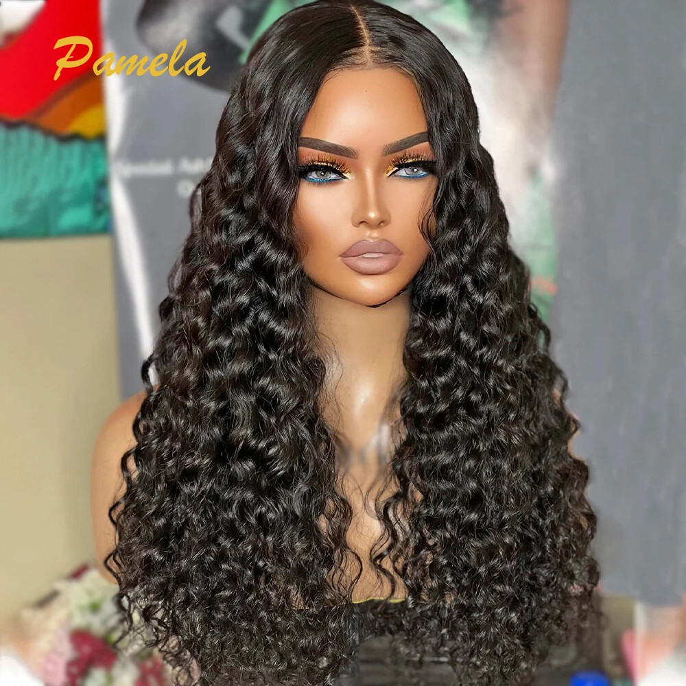 Brazilian 4x4 Lace Closure Glueless Curly Human Hair Wig Transparent Lace
