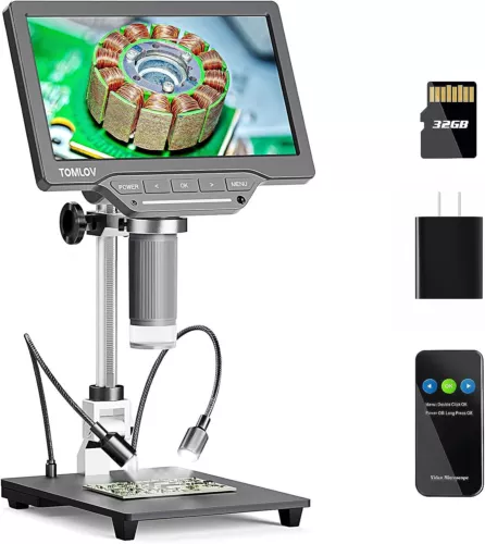 TOMLOV 7" Digital Micrscope Coin Microscope for Error Coins Video Microscopes - Picture 1 of 7