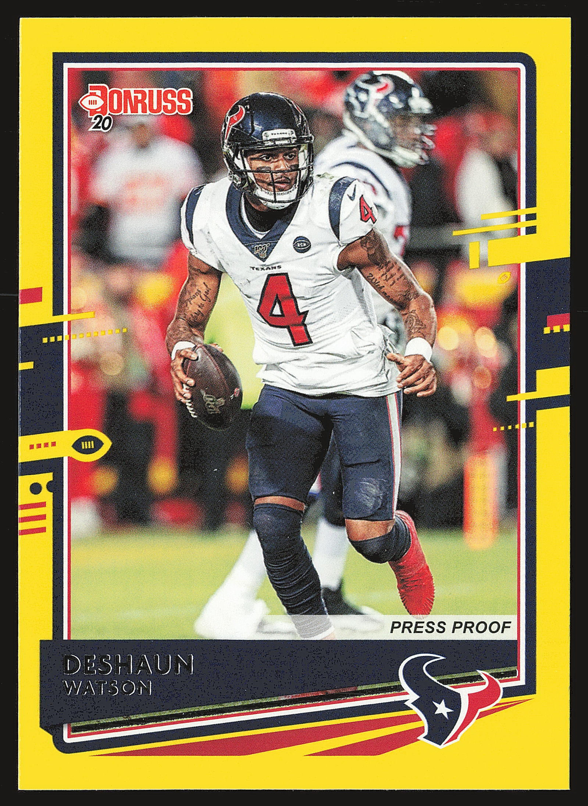 2020 Donruss #111 Deshaun Watson Press Proof Yellow
