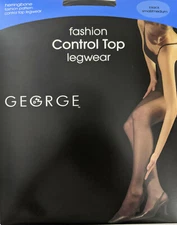 2 Pr George Herringbone Pattern Control Top Sheer PH - S/M, MT, Plus -Blk, Brown