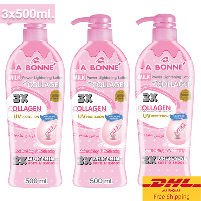 3 x 500ml : A Bonne Milk Power Lightening Lotion Plus Collagen Moisturizing