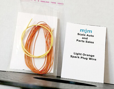 6 Feet Light Orange Spark Plug Wire 1/24 1/25 Scale With Yellow Boot Material 