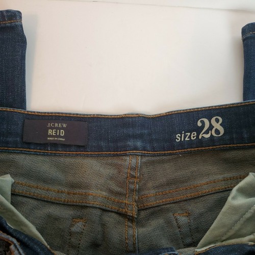 J. Crew Reid Distressed Women's Jeans 28 Straight Skinny Dark Whiskered Stretch - Picture 4 of 12