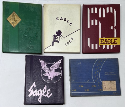 #ad Vintage Bell High School Eagle Yearbooks Lot 1951 1952 1953 1954 1956 Bell CA $149.99