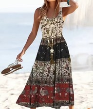 Colorful Paisley Print Sleeveless Maxi Dress Size Large Shein Sleeveless New!