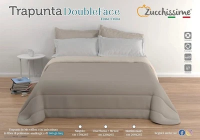 Trapunta BICOLORE Tinta Unita TRAPUNTATA invernale DOUBLE FACE. ZUCCHISSIME.